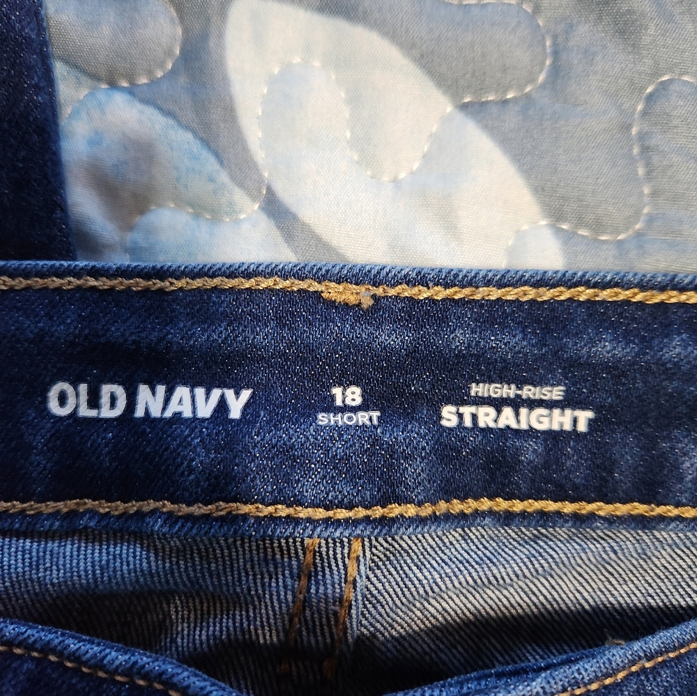 Old Navy Women's Dark Blue Straight Leg Jeans - Picture 8 of 9